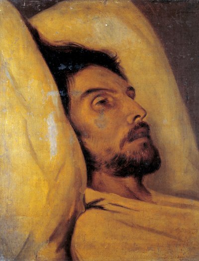 Retrato do jornalista Armand Carel (1800-1836) no seu leito de morte Pintura atribuída a Paul Delaroche (1797-1856) Sol do século XIX. 0,46x0,48 m Paris, Musee Carnavalet de Hippolyte Delaroche