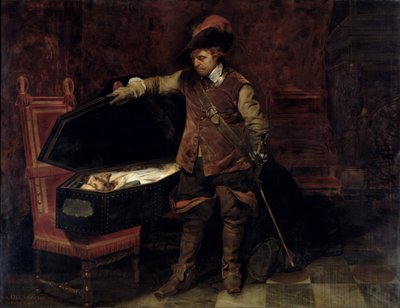 Oliver Cromwell (1599-1658) Abertura do Caixão de Charles I (1600-49) 1831 (óleo sobre tela) de Hippolyte (1797 1856) Delaroche