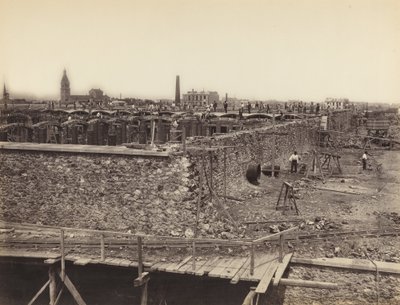 Reservatório de Montrouge, bacia superior, lado direito Reservatório de Montrouge, Bacia superior..., c. 1870. de Hippolyte Auguste Collard