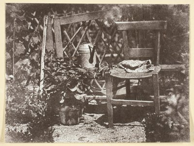 Cadeira em um jardim, 184250, impresso em 1965. de Hippolyte Bayard