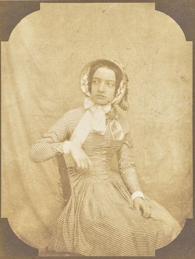 [Retrato de uma jovem mulher com um vestido axadrezado] de Hippolyte Bayard