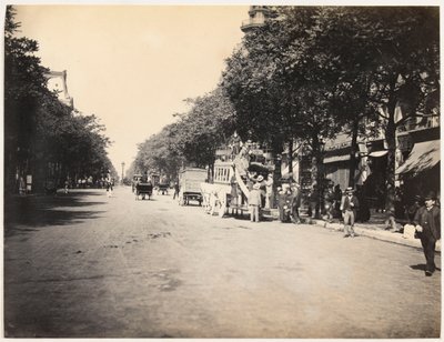 Omnibus numa avenida em Paris, c.1890 (foto a p/b) de Hippolyte Blancard