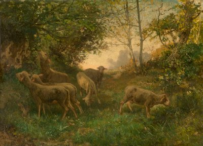 Ovelhas à beira do bosque de Hippolyte Boulenger