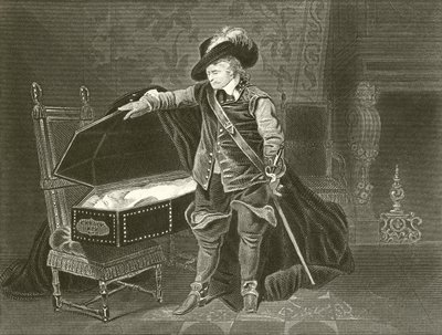 Cromwell vendo o cadáver de Charles I de Hippolyte Delaroche