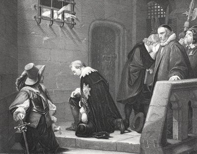 Lord Strafford a caminho da execução, gravado por AH Payne de Hippolyte Delaroche