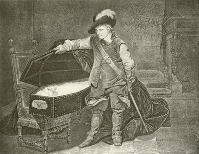 Oliver Cromwell olhando para o cadáver do rei Charles I (gravura) de Hippolyte Delaroche