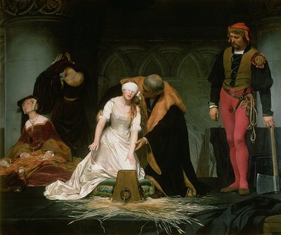 A execução de Lady Jane Gray, 1833 de Hippolyte Delaroche