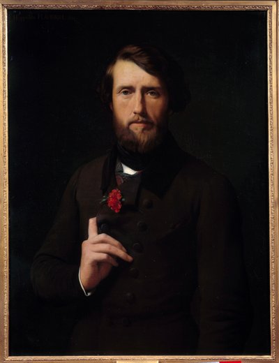 Retrato do Conde Félix de Arjuzon (1800-1874) Pintura de Hippolithe Flandrin (1809-1864) do século XIX. Sol 0,83x0,64 m de Hippolyte Flandrin