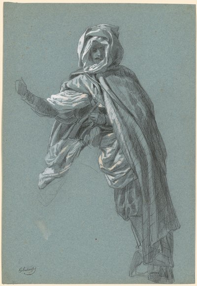 Um cavaleiro árabe em camelo de Hippolyte Lalaisse