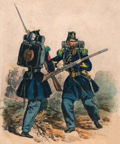 Chasseurs A Pied, meados do século XIX. de Hippolyte Lalaisse