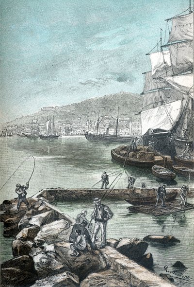 Ilustração em cromotypografia para "Clovis Dardentor" de Jules Verne, gravura de L. Benett para a edição Hetzel 1896 (gravura) de Hippolyte Leon Benett