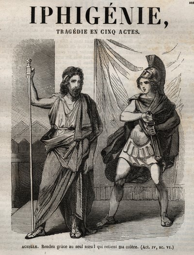 Iphigenie tragedie de Jean Racine - gravura em "Oeuvres de Jean Racine" ilustrada por Pauquet e nota de Emile de La Bedolliere - 1851 de Hippolyte Louis Pauquet
