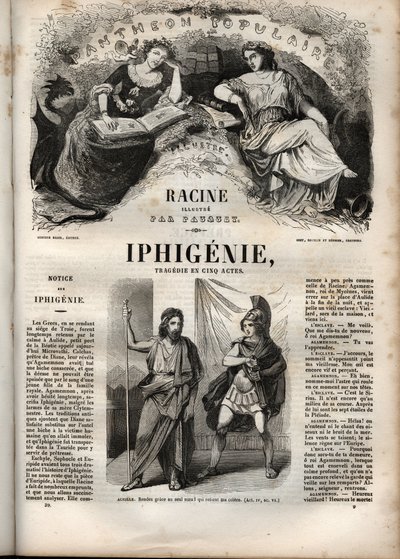 Iphigenie tragedie de Jean Racine - gravura em "Oeuvres de Jean Racine" ilustrada por Pauquet e nota de Emile de La Bedolliere - 1851 de Hippolyte Louis Pauquet