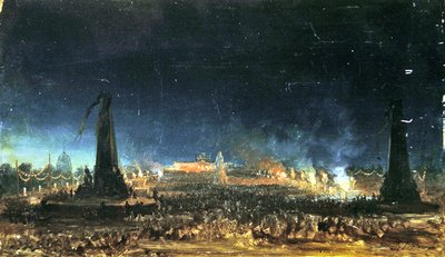 Festival da noite no Champ de Mars, Paris de Hippolyte Victor Valentin Sebron