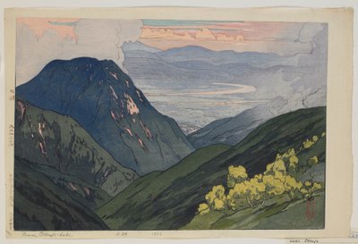 De Daitenjodake, da série Doze Cenas nos Alpes do Japão, Era Taisho de Hiroshi Yoshida