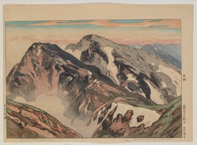 Habuka san, da série Doze Cenas nos Alpes do Japão, Era Taisho de Hiroshi Yoshida