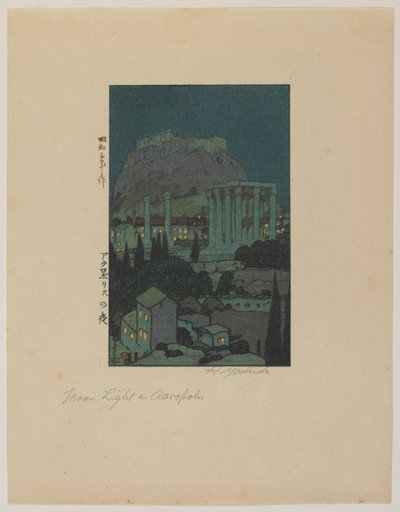 Luz da Lua em Acrópole, era Showa de Hiroshi Yoshida