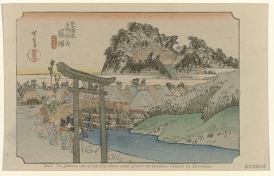 Fujisawa
N.º 7. Fujisawa: um dos cinquenta e três lugares notados no Tokaido. Pintado por Hiroshige (título sobre o objecto)
De Tôkaidô van Hiroshige (título da série)
Hiroshige no fude Tôkaidô (título da série sobre o objecto) de Hiroshige (I) , Utagawa
