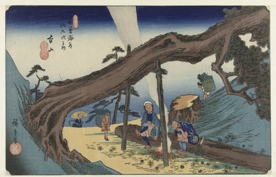 Motoyama
As 69 estações de Kisokaido (título da série)
Kisokaido rokujukyu tsugi no uchi (título da série sobre o objecto) de Hiroshige (I) , Utagawa
