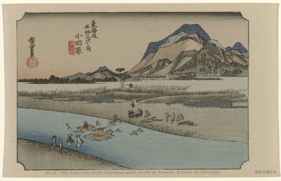 Odawara Não. 10. Obawara: um dos cinquenta e três lugares notáveis em Tokaido. Pintado por Hiroshige (título no objeto) De Tôkaidô van Hiroshige (título da série) Hiroshige no fude Tôkaidô (título da série no objeto) de Hiroshige (I) , Utagawa