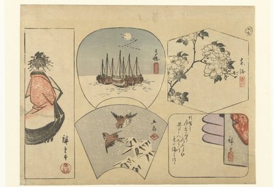 Cinco recortes de Hiroshige (I) , Utagawa