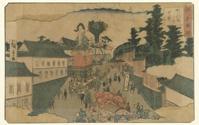 Desfile em Kasumigaseki Lugares famosos em Edo (título da série) Edo meisho (título da série no objeto) de Hiroshige (II) , Utagawa