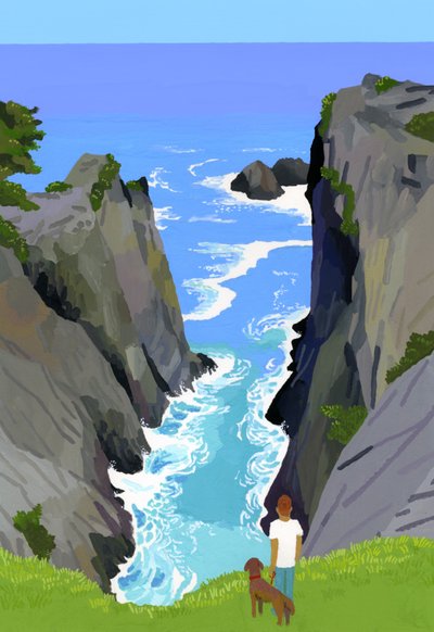 Caminhando com cães na costa das Rias de Hiroyuki Izutsu