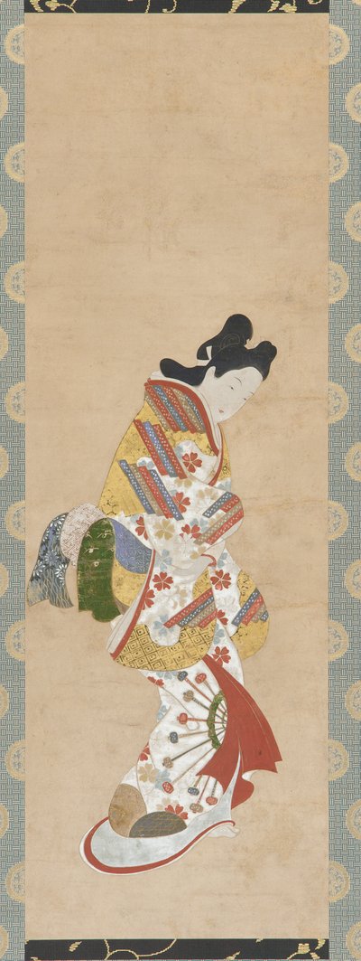 Figura ereta de uma mulher, século XVIII. de Hishikawa Morofusa