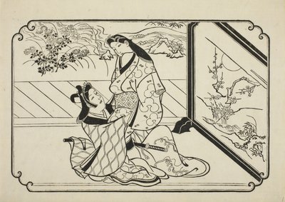 Por trás da tela, c.1673-81 de Hishikawa Moronobu