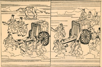 Carruagens puxadas por bois, 1663, 1924. de Hishikawa Moronobu