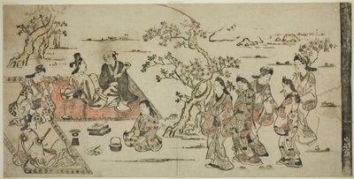 Visualização de flores de Hishikawa Moronobu