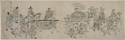 Desfile da Embaixada da Coreia de Hishikawa Moronobu