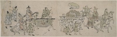 Desfile da Embaixada da Coreia de Hishikawa Moronobu