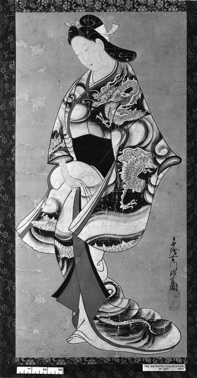 Beleza em pé. de Hishikawa Moronobu