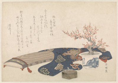 Natureza morta com koto de Hishikawa Sori