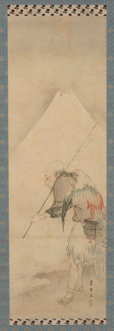 O pescador Hakuryo e o Monte Fuji, período Edo, 1770-1820. de Hishikawa Sori
