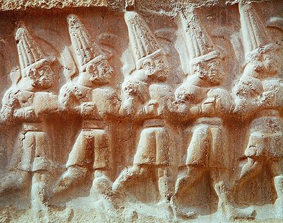 Detalhe da procissão dos Deuses Armados (pedra) de Hittite