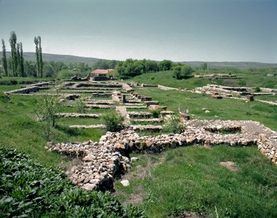 Vista das ruínas do site de Hittite Hittite