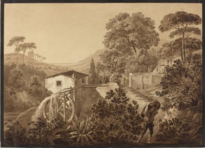 Paisagem italiana com um moinho de água de Hélène Boutourlin