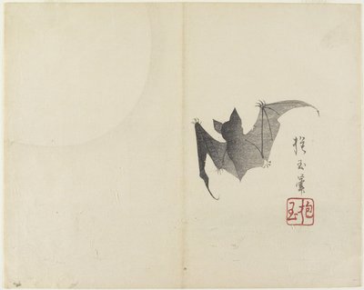 (Morcego e Lua), c. 1830 de Hogyoku