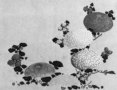 Crisântemos, século XIX. de Hokusai School.