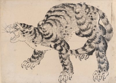 Tigre, século XIX. de Hokusai School.