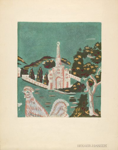 Detalhe da caixa de banda, c. 1940. de Holger Hansen