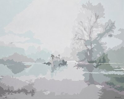 Misty Morning, 2024 (óleo sobre tela) de Holly Boruck