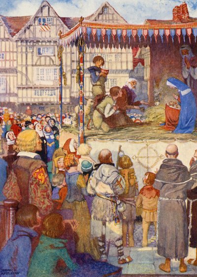 A Chester Miracle Play (litografia a cores) de Honor Charlotte Appleton