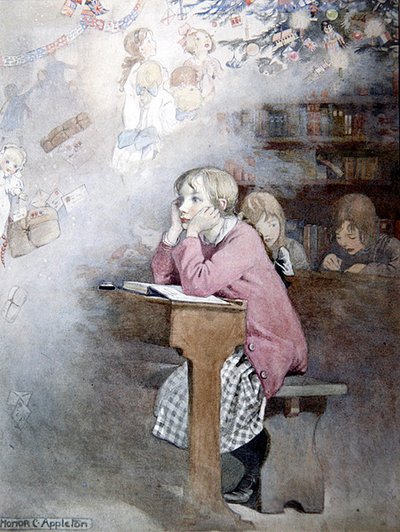 Sonhos de Natal (aguarela sobre papel) de Honor Charlotte Appleton