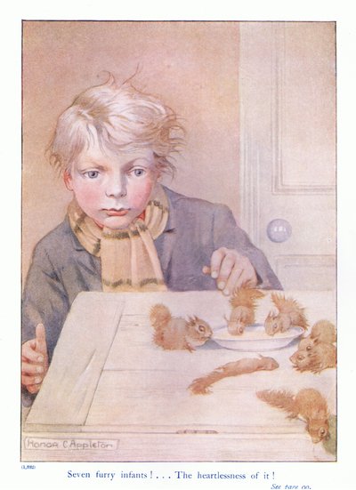Sete bebês peludos, ilustração de 