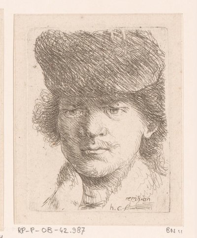 Retrato de Rembrandt com cartola de Honoré Coussin