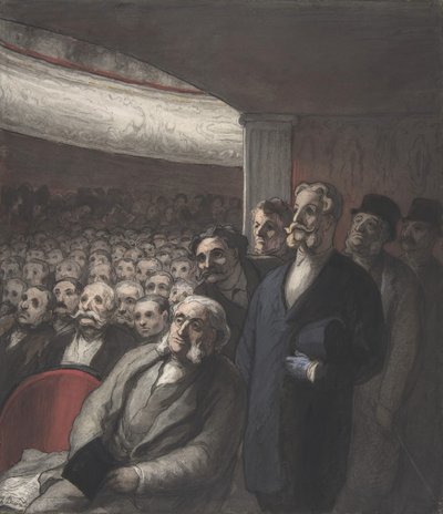 Audiência de Teatro, século XIX. de Honoré Daumier