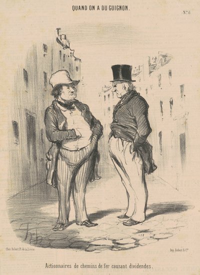 Acionistas ferroviários causando dividendos de Honoré Daumier